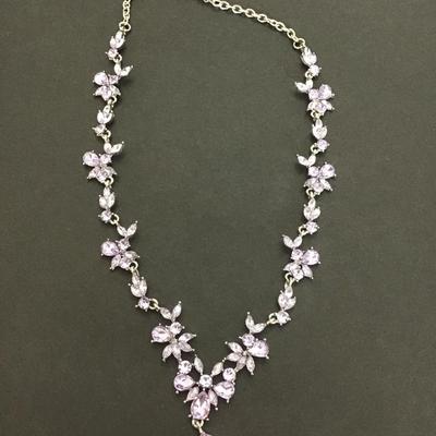 Sale Photo Thumbnail #106: Beautiful light purple Rhinestone necklace 
Please see attached photos