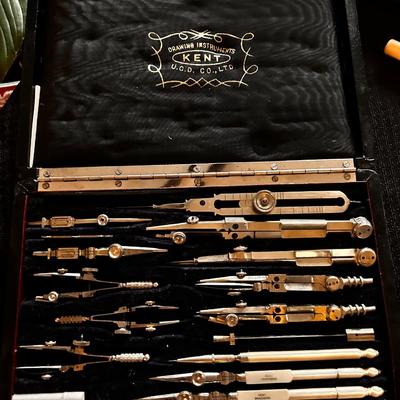 Large Kent U.C.D. Drawing Instruments - Presentation Cased Set