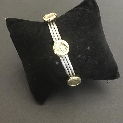 Very nice silver and gold tone, fashion statement bracelet