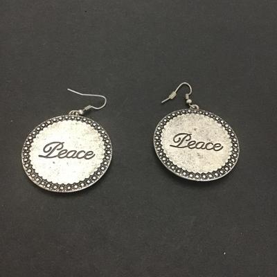 Vintage SilverTone peace Earrings