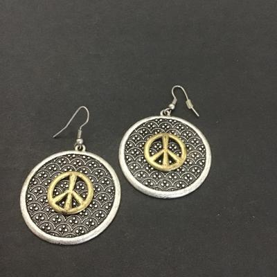 Vintage SilverTone peace Earrings