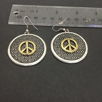 Vintage SilverTone peace Earrings
