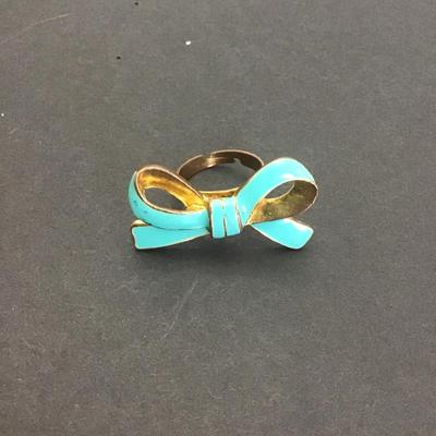 Vintage light baby blue Enamel Fashion ring