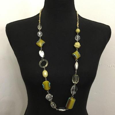 Unique, rare, vintage, Silver tone, glass, bead statement, necklace