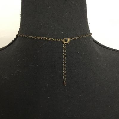 Beautiful, vintage, art deco, amber crystal rhinestone flower necklace