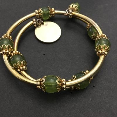 Beautiful, gold tone, vintage wrap bracelet