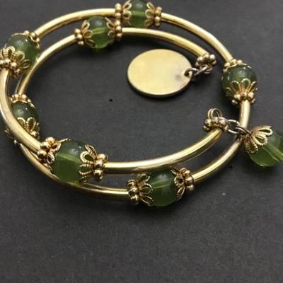Beautiful, gold tone, vintage wrap bracelet