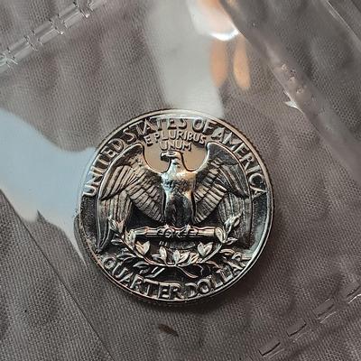 TWO 1963 UNC SILVER QUARTERS