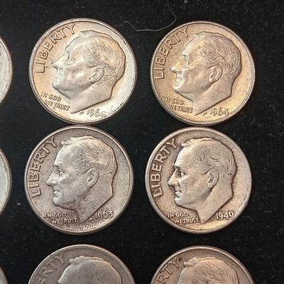 ROOSEVELT SILVER DIMES MIXED DATES