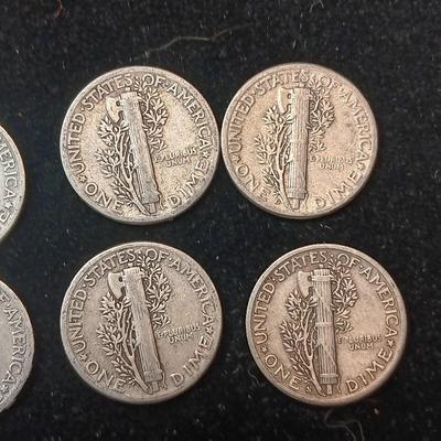 8 MERCURY SILVER DIMES MIXED DATES