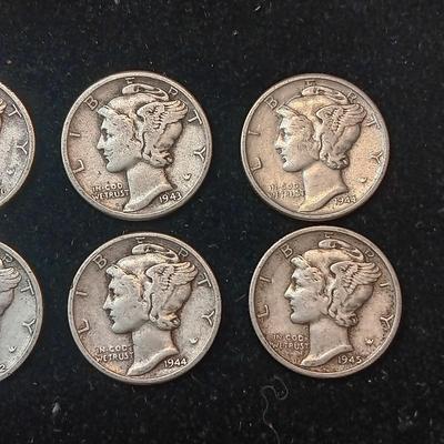 8 MERCURY SILVER DIMES MIXED DATES