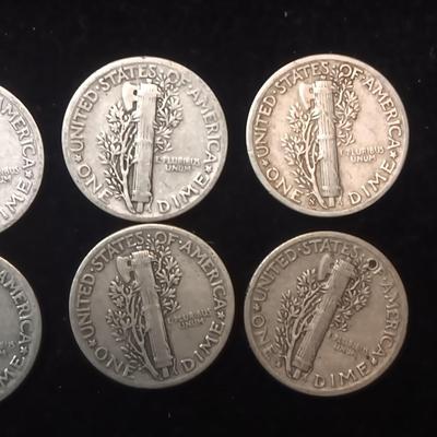 8 MERCURY SILVER DIMES MIXED DATES