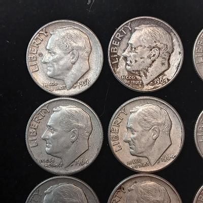 16 ROOSEVELT SILVER DIMES MIXED DATES