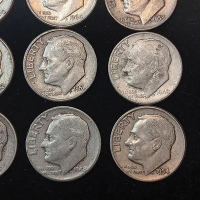 16 ROOSEVELT SILVER DIMES MIXED DATES