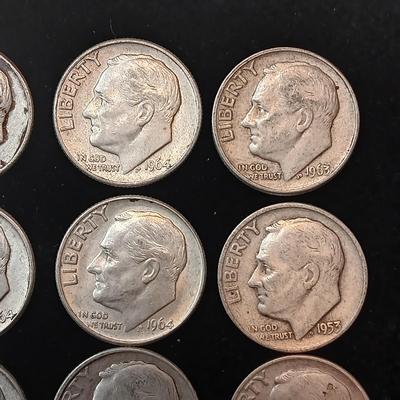 16 ROOSEVELT SILVER DIMES MIXED DATES