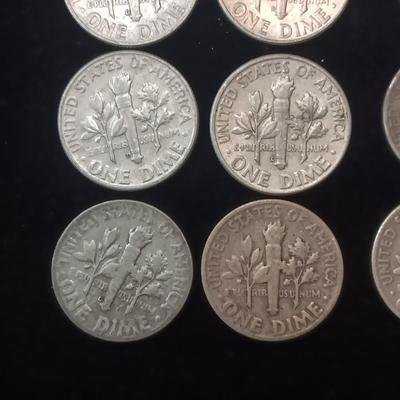16 ROOSEVELT SILVER DIMES MIXED DATES