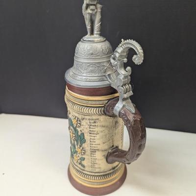 Vintage Thewalt Regimental German Beer Stein #1