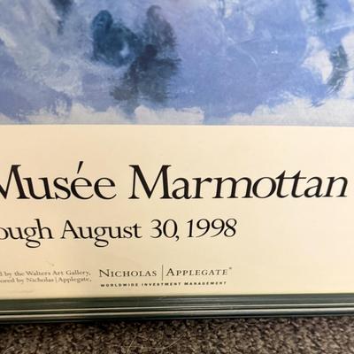 Sale Photo Thumbnail #494: This framed art print is for an exhibition of Claude Monet's paintings from the Musée Marmottan, held in San Diego in 1998. Good condition. Approx. 25" x 31".