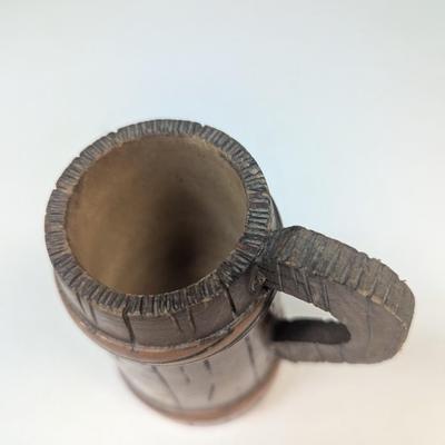 Vintage Romania Souvenir Hand Painted Wooden Beer Stein