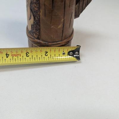 Vintage Romania Souvenir Hand Painted Wooden Beer Stein