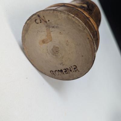 Vintage Romania Souvenir Hand Painted Wooden Beer Stein