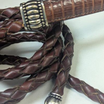 Hat Bolo Tie & Braided/Western Style Belt