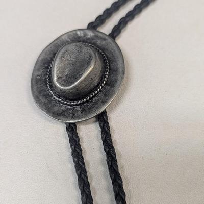 Hat Bolo Tie & Braided/Western Style Belt