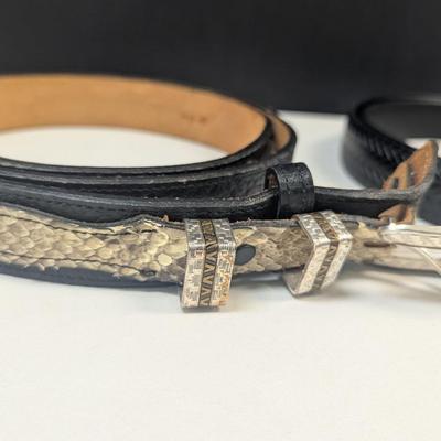 Nocona Brand Leather Belt Size 46 & Black Belt Size 44