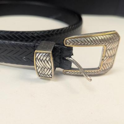 Nocona Brand Leather Belt Size 46 & Black Belt Size 44