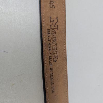 Nocona Brand Leather Belt Size 46 & Black Belt Size 44