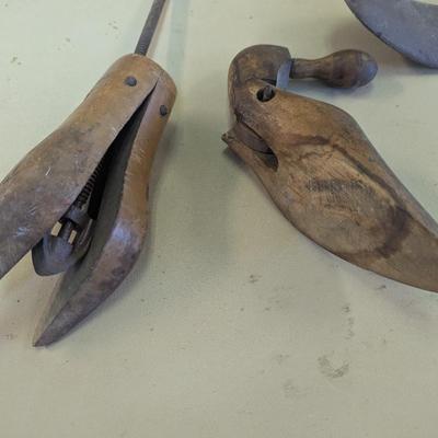 Antique Wooden & Cast Iron Shoe Forms
