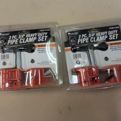 2 Piece 3/4" Heavy Duty Pipe Clamp Set