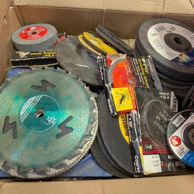 Several Different Sizes Of Circular Saw Blades & Grinding Discs