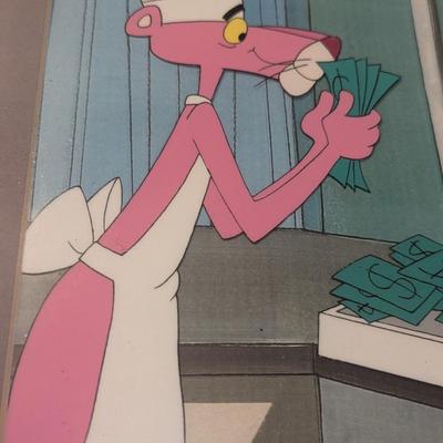 Vintage Pink Panther Animation Cel Framed 15" x 12"