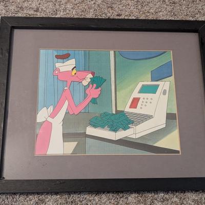 Vintage Pink Panther Animation Cel Framed 15" x 12"