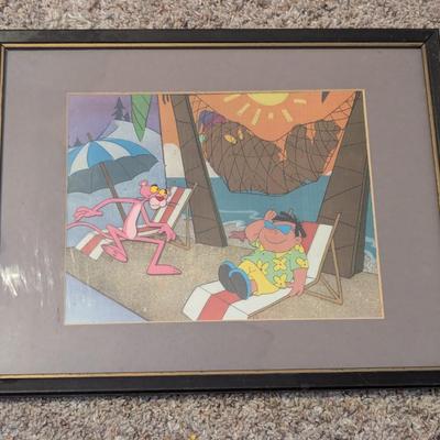 Vintage Pink Panther Animation Cel Framed 11 1/2" x 14 3/4"