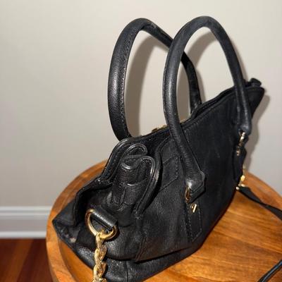 Authentic Michael Kors Hamilton Large Satchel - Black Pebbled Leather