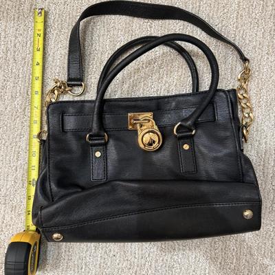 Authentic Michael Kors Hamilton Large Satchel - Black Pebbled Leather