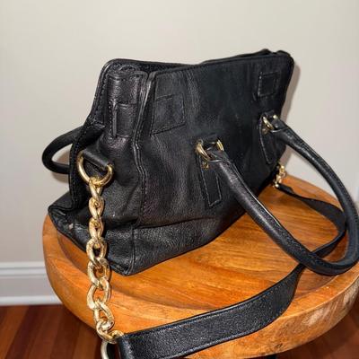 Authentic Michael Kors Hamilton Large Satchel - Black Pebbled Leather