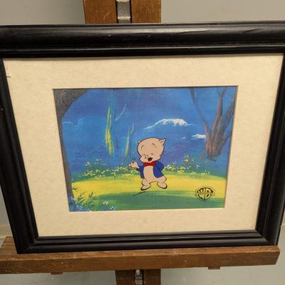 Warner Bros. Porky Pig Animation Art Approx 15 3/4" x 14"