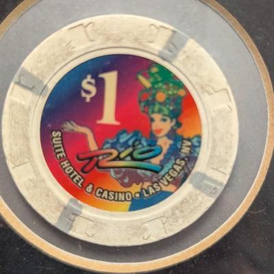 Rare The Beatles In Las Vegas Visit w/ Chips From Vintage Casinos 32" x 28"