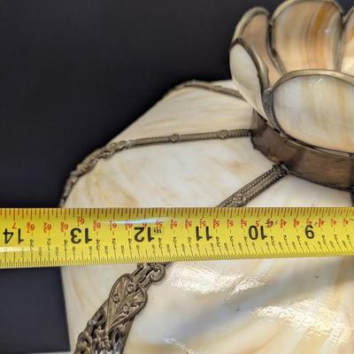 Vintage Antique Slag Glass Electric Lamp