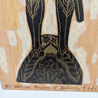 Antique Brass Rubbing Sir William Playters Of Sotterley