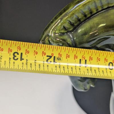 Brilliant Green Glazed Ceramic Trojan Horse Equestrian