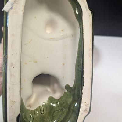 Brilliant Green Glazed Ceramic Trojan Horse Equestrian