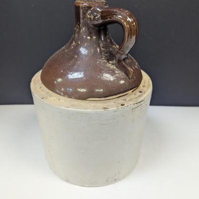 Antique Salt Glazed Brown Pottery Jug #2