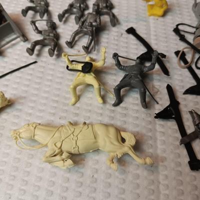 COWBOYS, INDIANS, HORSES, ANIMALS AND CAMP GEAR