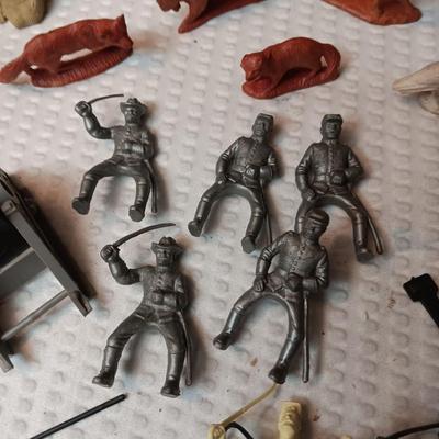 COWBOYS, INDIANS, HORSES, ANIMALS AND CAMP GEAR