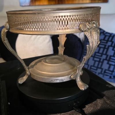 Vintage Brass Chafing Dish Warmer Stand — Old-World Elegance Meets Functional Artistry