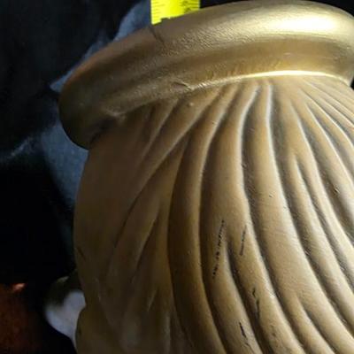 Vintage Hand-Painted Ceramic Angel Baby Night Light | Gold Halo & Star-Cut Wings | Plug-In Illuminated Figurine | Precious 13-in...